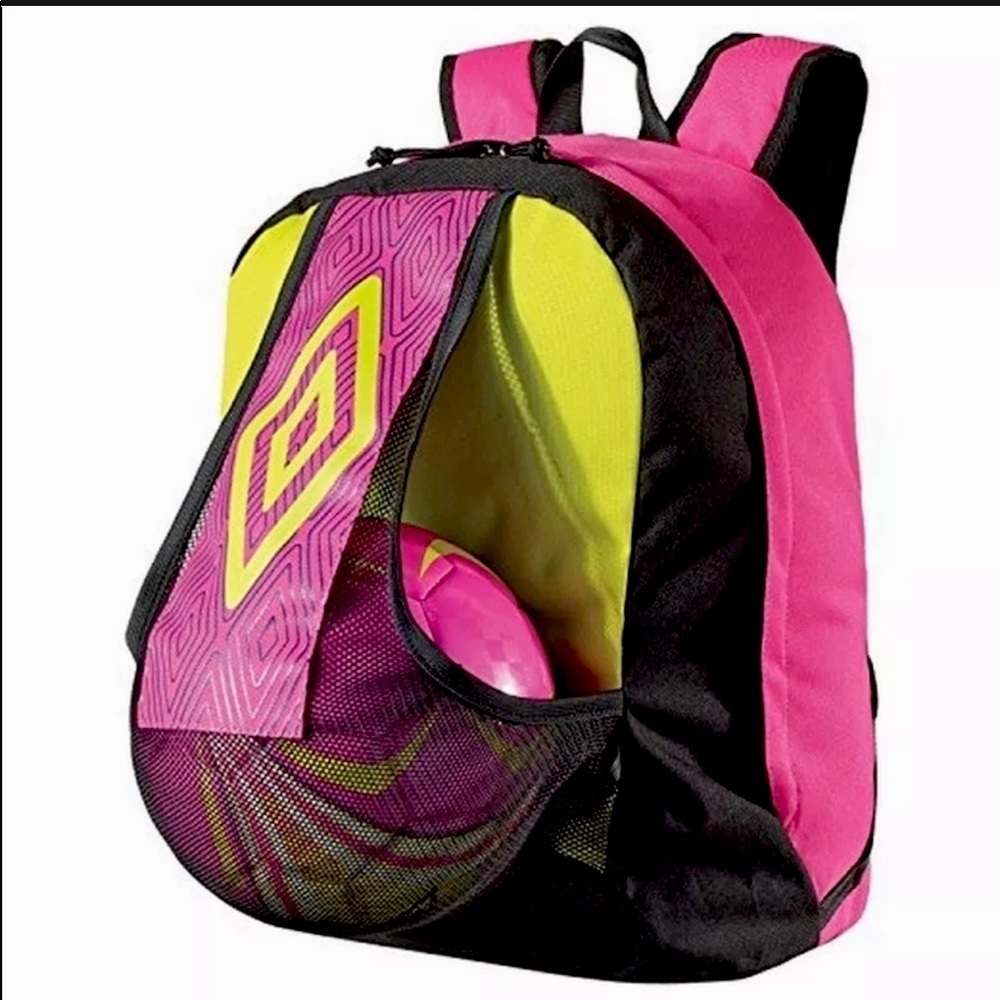 Umbro Pink and Lime Green Soccer Backpack
